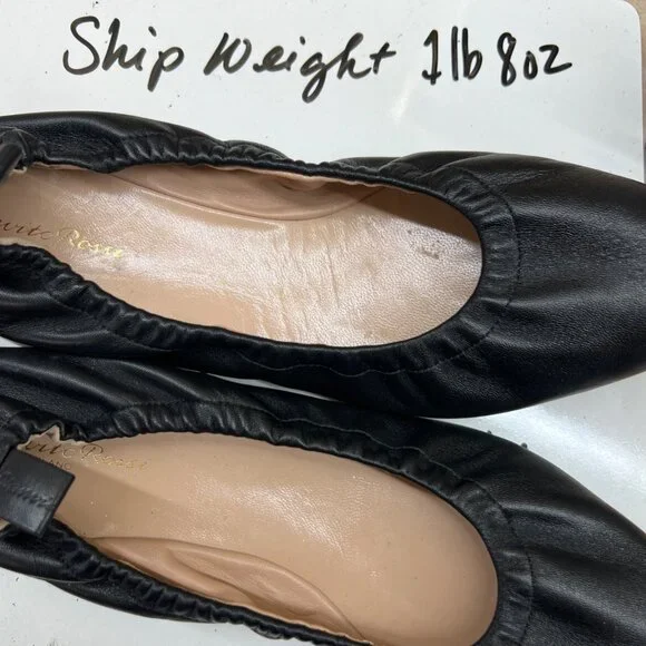 Gianvito Rossi Alina Pointed Toe Black Ballet Flats Size 39